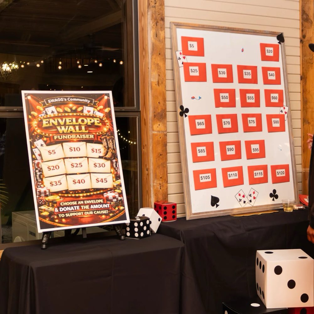 Envelope wall fundraiser board